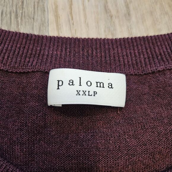 Paloma Merino Wool Crewneck Sweater Womens XXLP Maroon Red Quiet Luxury Capsule - Picture 6 of 9